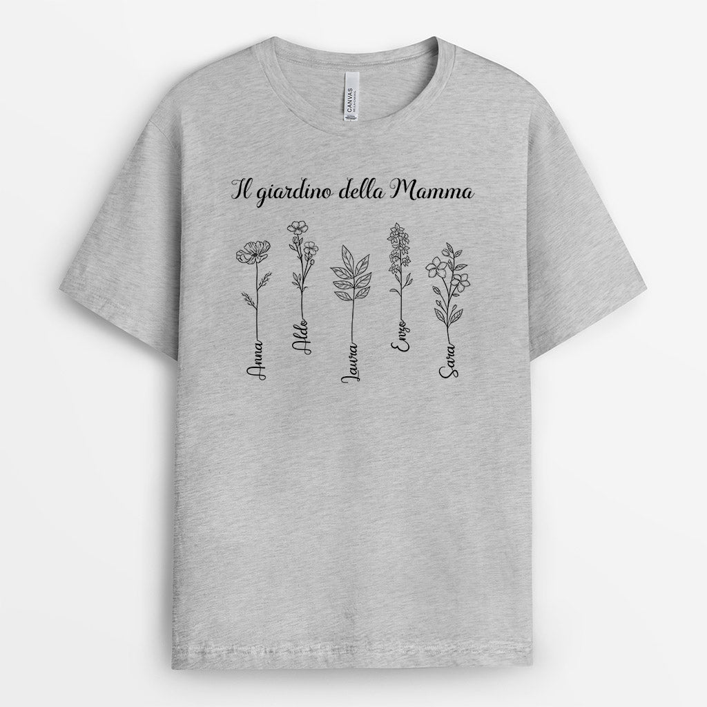 Il Giardino dei Fiori della Mamma/Nonna - Regali Personalizzati | Magliette per Mamma/Nonna