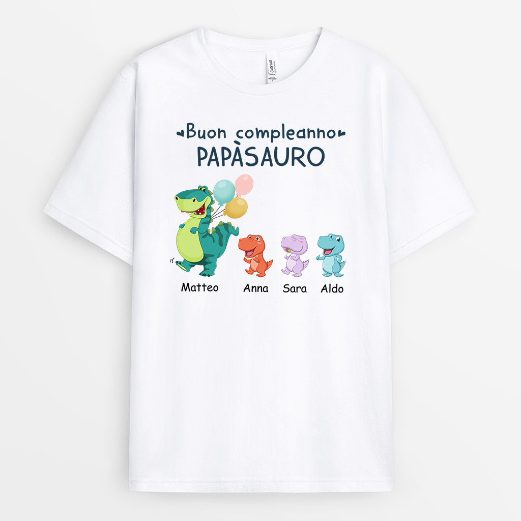 Buon Compleanno Papàsauro/Nonnosauro - Regali Personalizzati | Magliette per Papà/Nonno