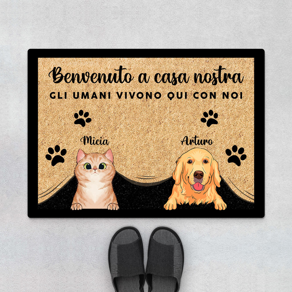 Benvenuto In Casa Mia - Regali Personalizzati | Zerbini per Amanti dei Cani/Gatti