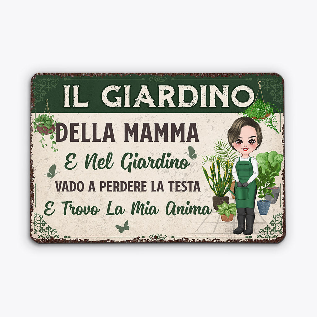 Il Giardino della Mamma/Nonna - Regali personalizzati | Cartello di metallo per Mamma/Nonna
