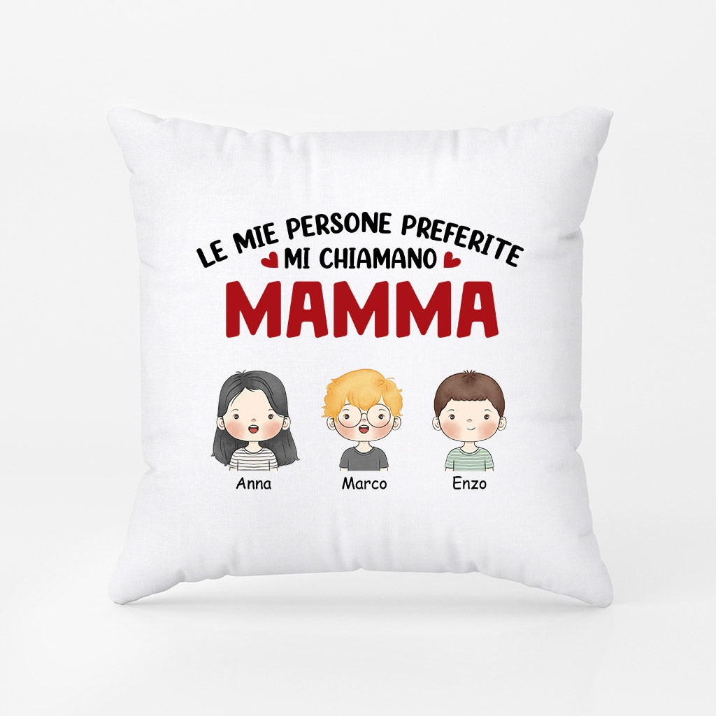 Le Mie Persone Preferite Mi Chiamano Mamma/Nonna - Regali Personalizzati | Cuscino per Mamma/Nonna