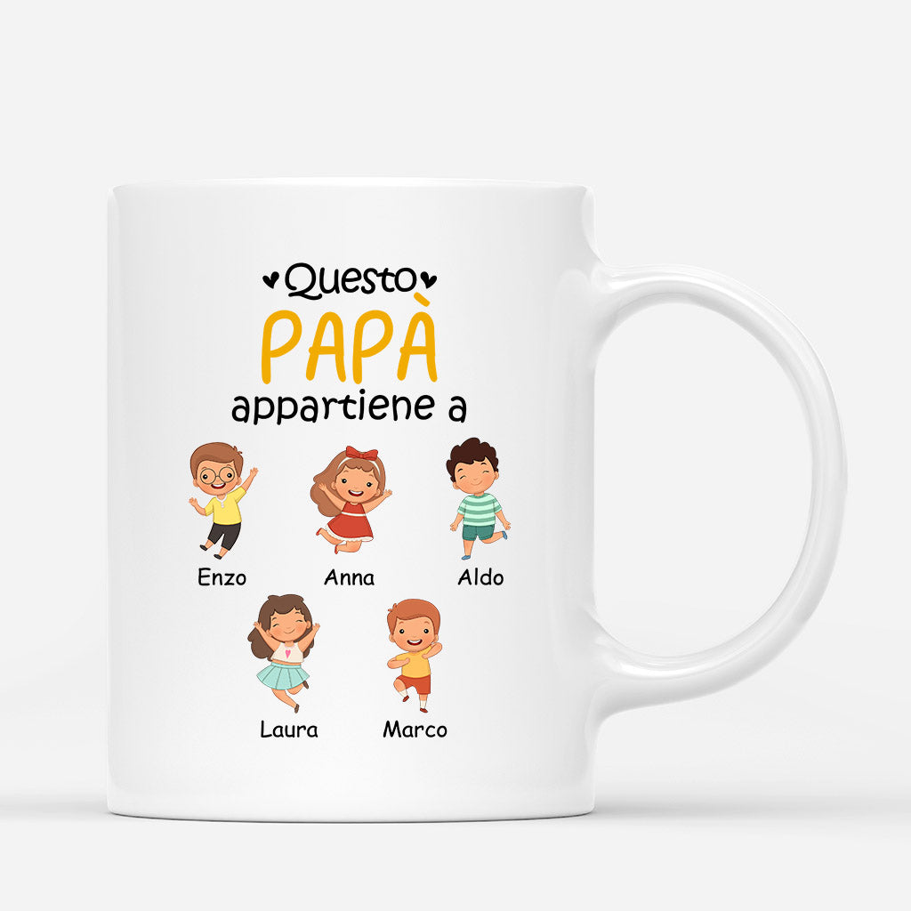 Questo Papà/Nonno Appartiene A - Regali Personalizzati | Tazza per Papà/Nonno