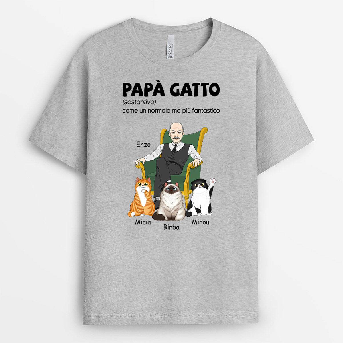 Papà Gatto Come Un Normale Ma Più Fantastico - Regali Personalizzati | Magliette per Amanti dei gatti