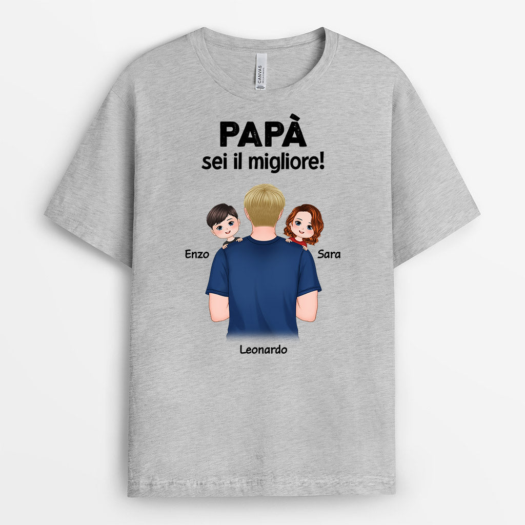 Papà/Nonno Sei Il Migliore - Regali Personalizzati | Maglietta per Papà/Nonno