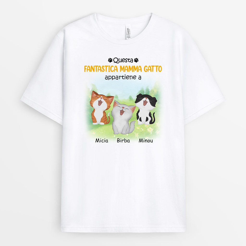 Questa Fantastica Mamma Gatto Appartiene A - Regali Personalizzati | Magliette per Amanti dei gatti