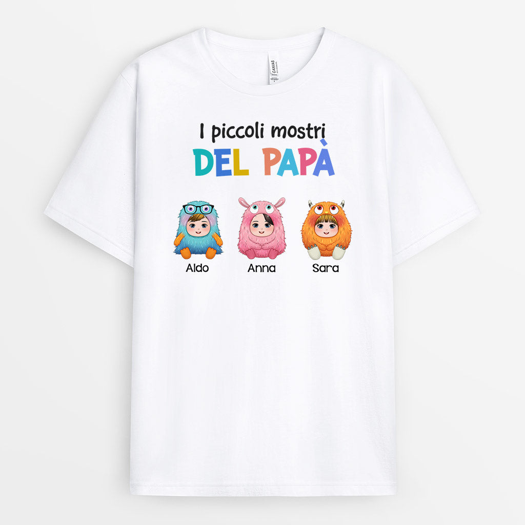 I Piccoli Mostri del Papà/Nonno - Regali Personalizzati | Magliette per Papà/Nonno