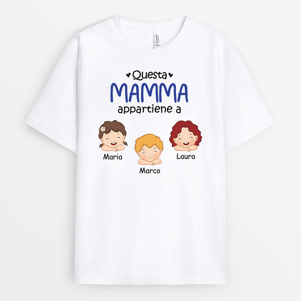 Questa Mamma/Nonna Appartiene A Bambini Piccoli Simpatici - Regali Personalizzati | Magliette per Mamma/Nonna