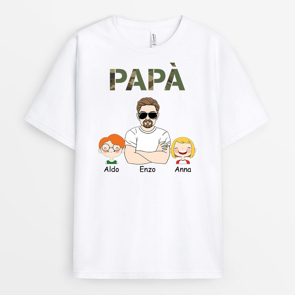Papà/Nonno Fantastico In Stile Militare - Regali Personalizzati | Magliette per Papà/Nonno
