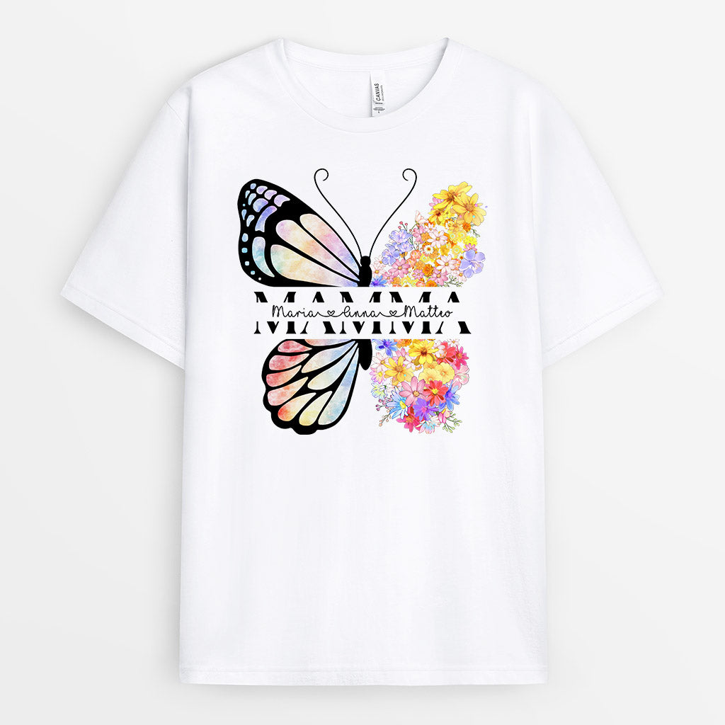Nonna/ Mamma Farfalla Fiore - Regali Personalizzati | Magliette per Mamma/Nonna