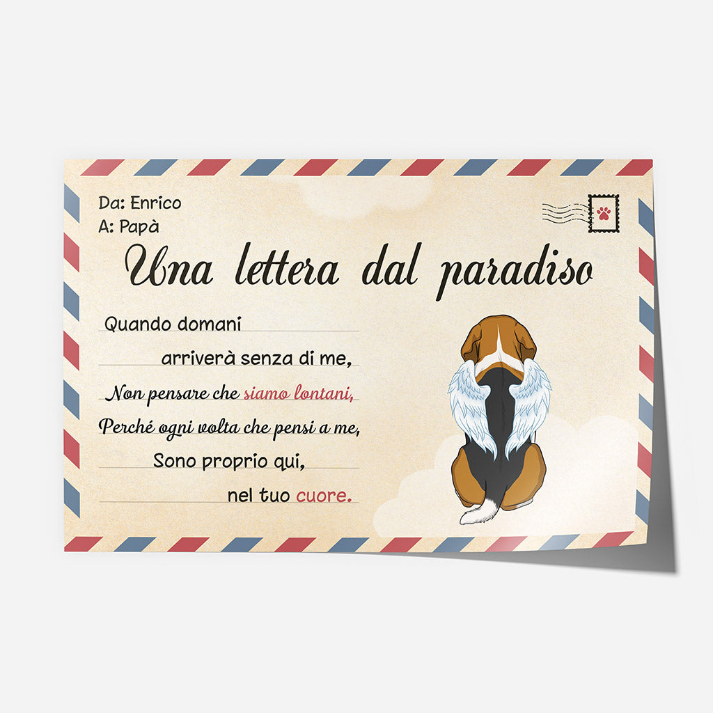 Una Lettera Dal Paradiso Cane - Regali Personalizzati | Poster per Amanti Dei Cani