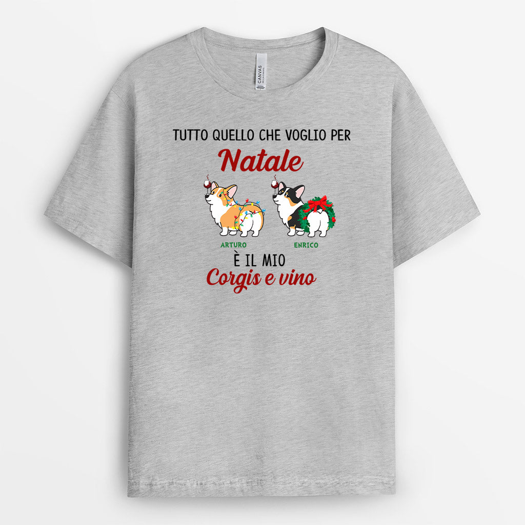 Tutto quello che voglio per Natale - Regali Personalizzati | Magliette per Amanti Dei Cani