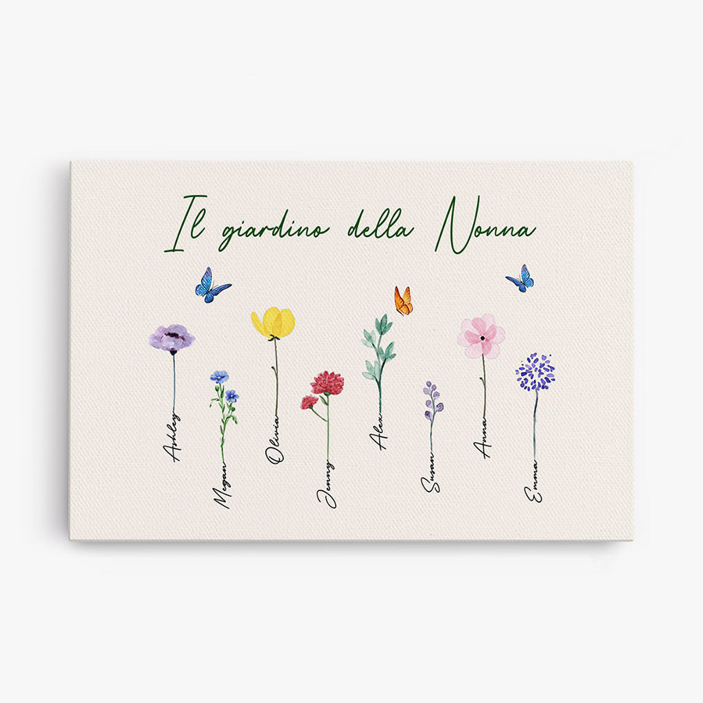 Il Giardino Della Nonna - Regali Personalizzati | Stampa su Tela per Mamma/Nonna