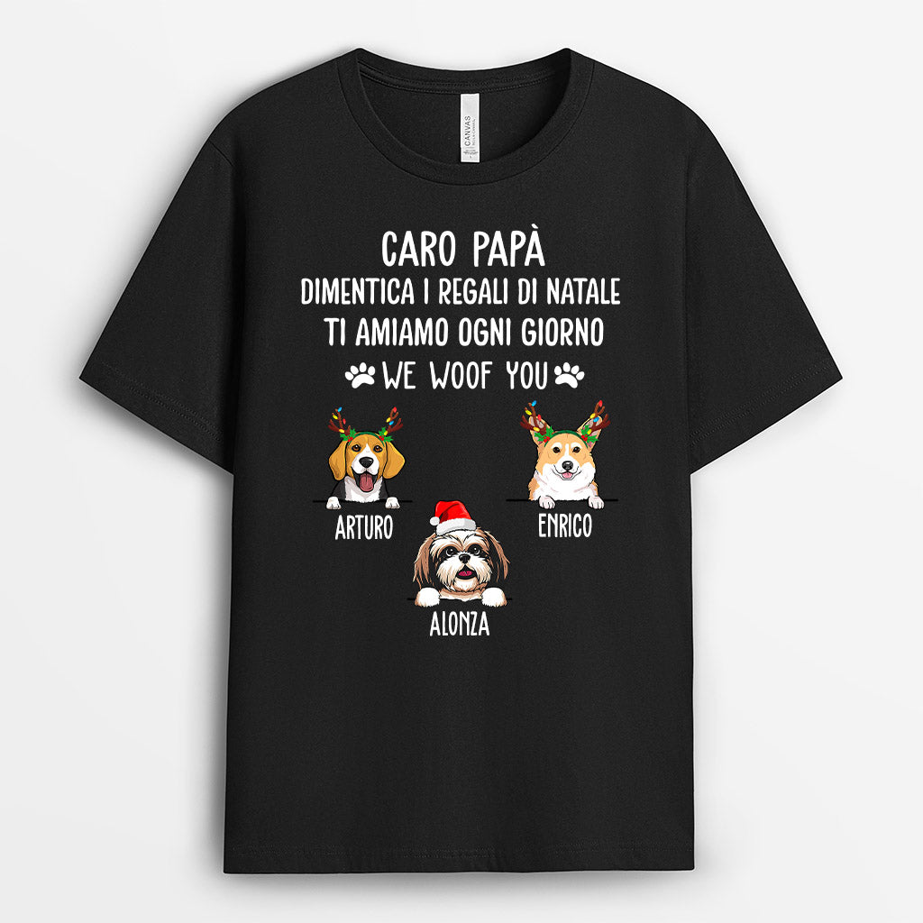 Caro Papà/ Cara Mamma - Regali Personalizzati | Magliette per Amanti Dei Cani