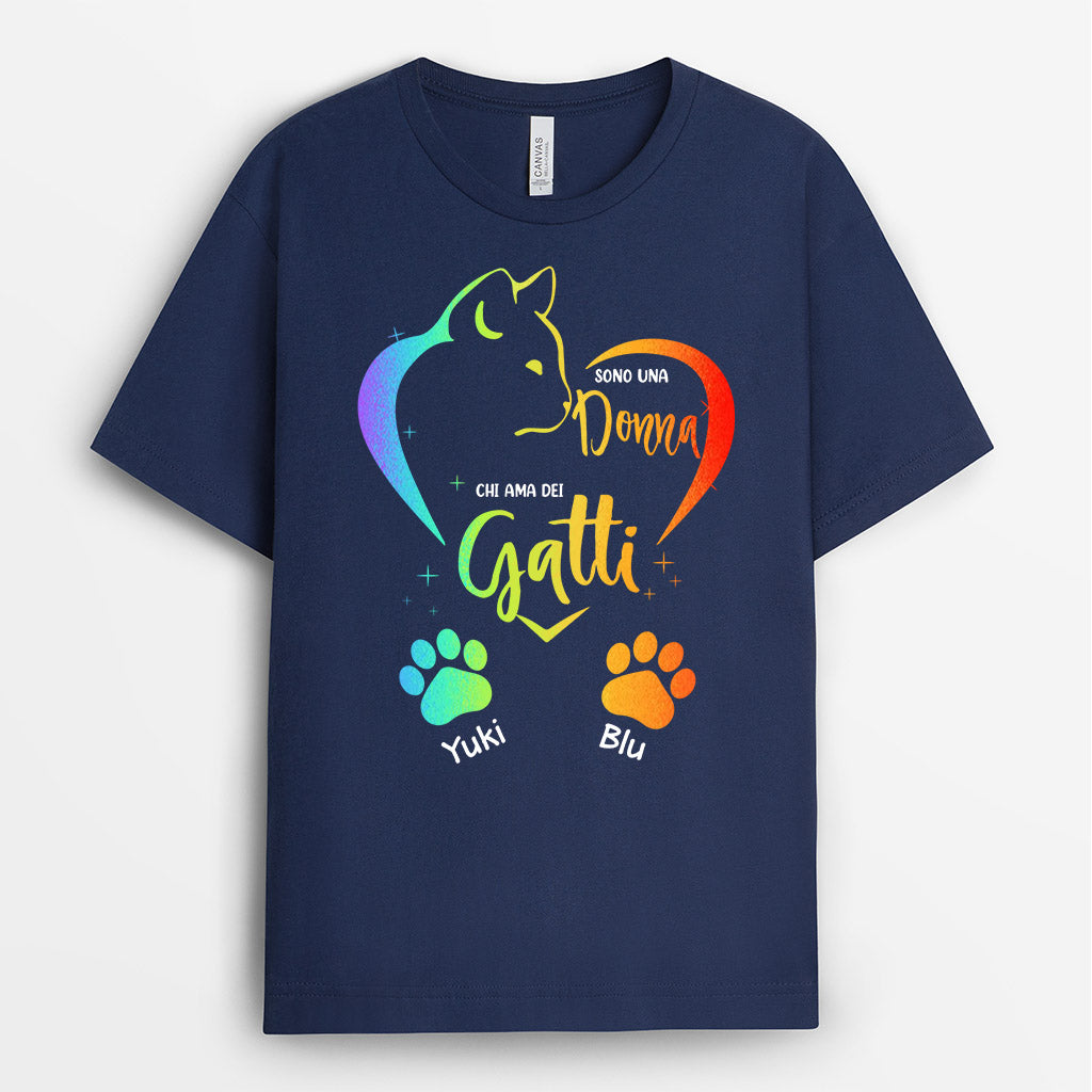 Sono Una Ragazza Che Ama I Gatti - Regali Personalizzati | Magliette per Amanti Dei Gatti