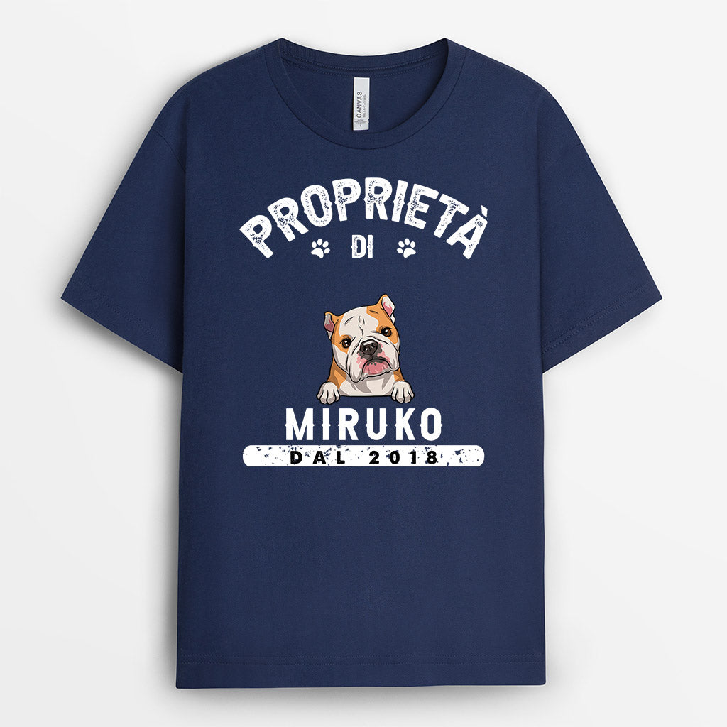 Proprietà Di Cane - Regali Personalizzati | Magliette per Amanti Dei Cani