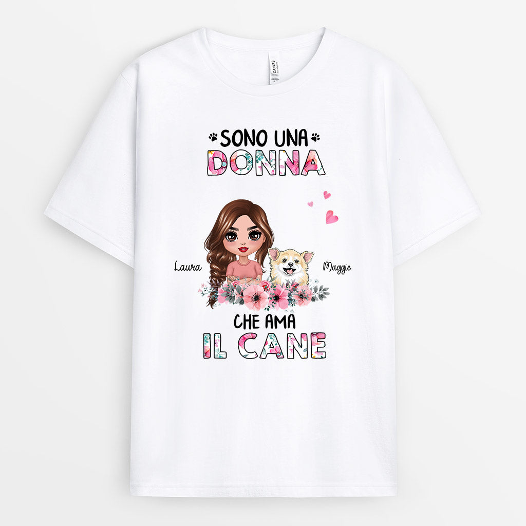 Sono Una Donna Che Ama I Cani - Regali Personalizzati | Magliette per Amanti Dei Cani