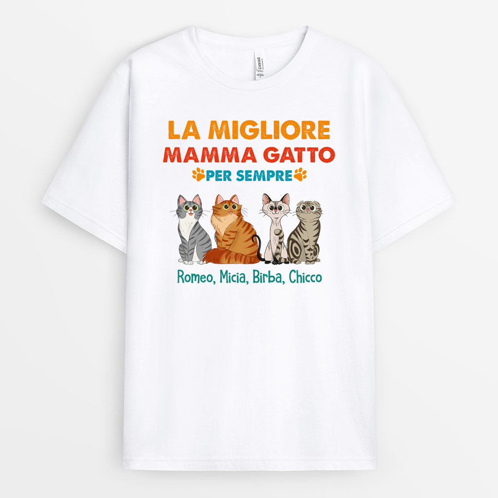 La Migliore Mamma dei Gatti - Regali Personalizzati | Magliette per Amante Dei Gatti