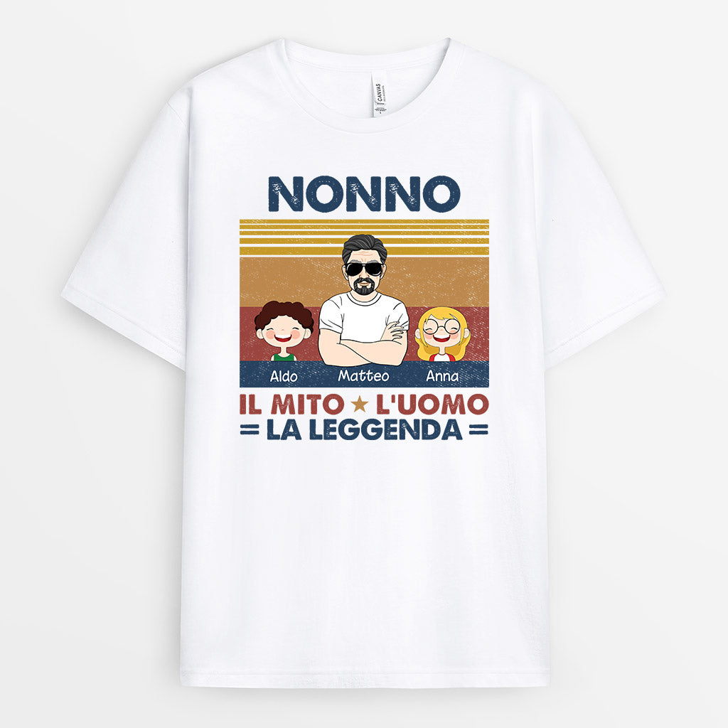 Papà Grandpa La Leggenda - Regali Personalizzati | Magliette per Papà/Nonno