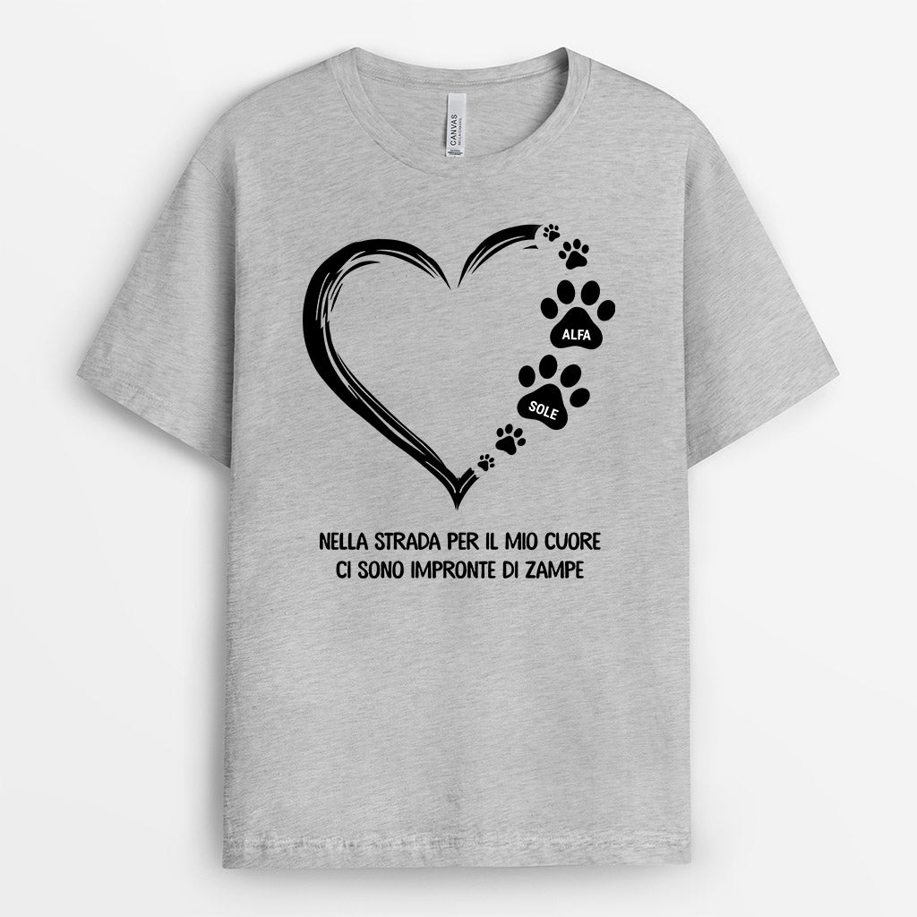La Strada Per Il Mio Cuore - Regali Personalizzati | Magliette per Amanti Dei Cani/Amanti Dei Gatti