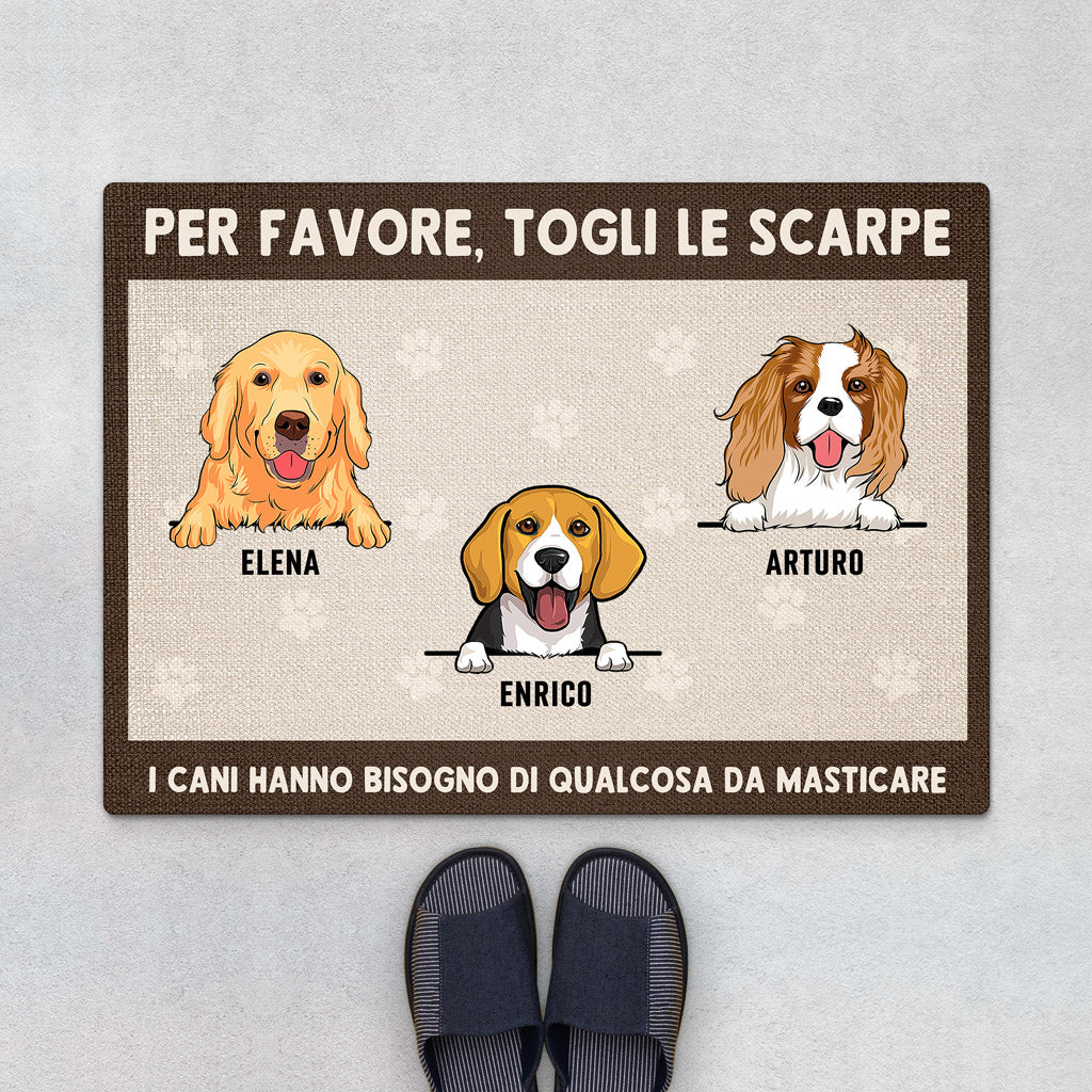 Per Favore Togliti Le Scarpe - Regali Personalizzati | Zerbini per Amanti dei Cani