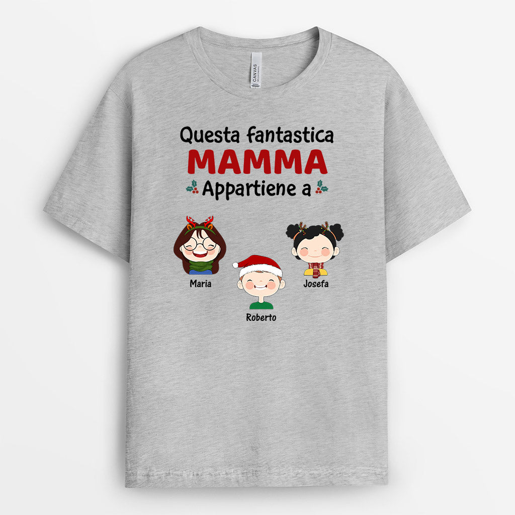 Questa Fantastica Manmma/Nonna Appartiene A - Regali Personalizzati | Magliette per Mamma/Nonna