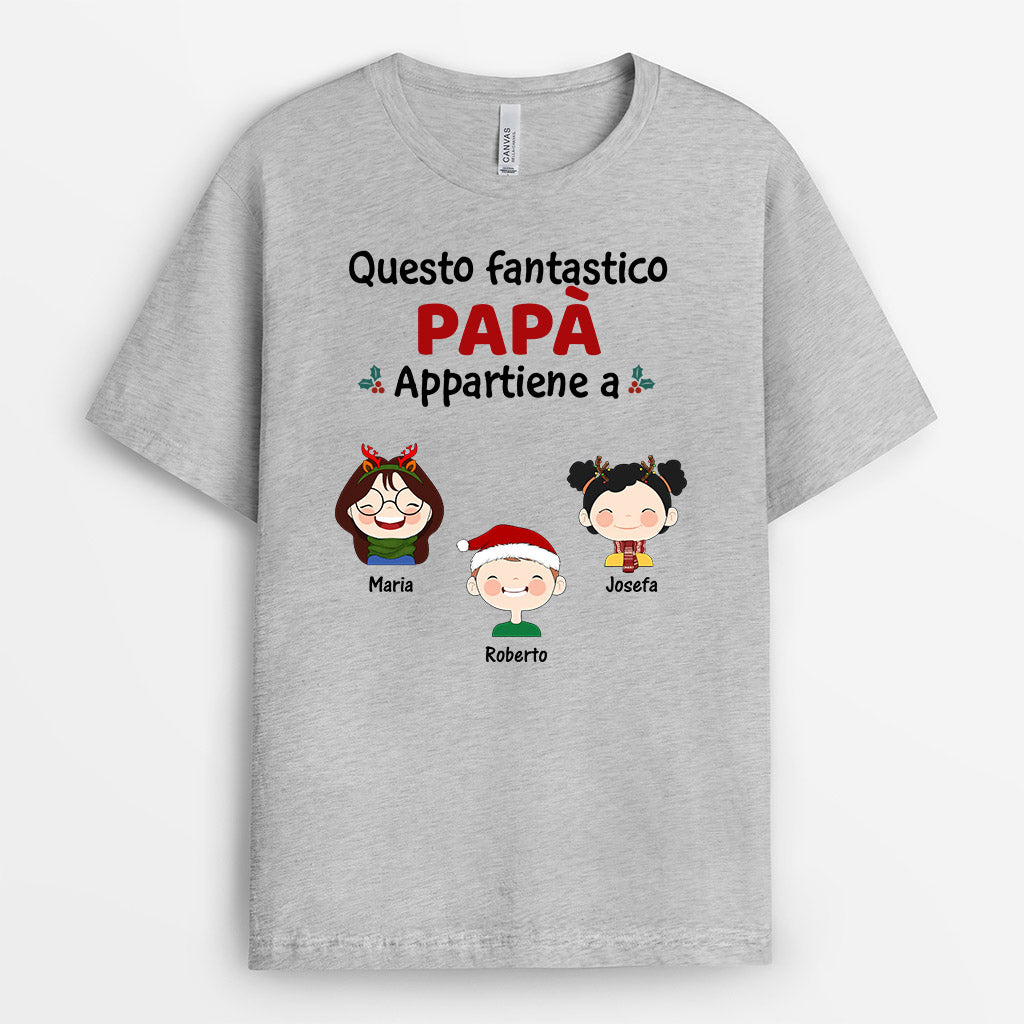 Questo Fantastico Papà/Nonno Appartiene A - Regali Personalizzati | Magliette per Papà/Nonno
