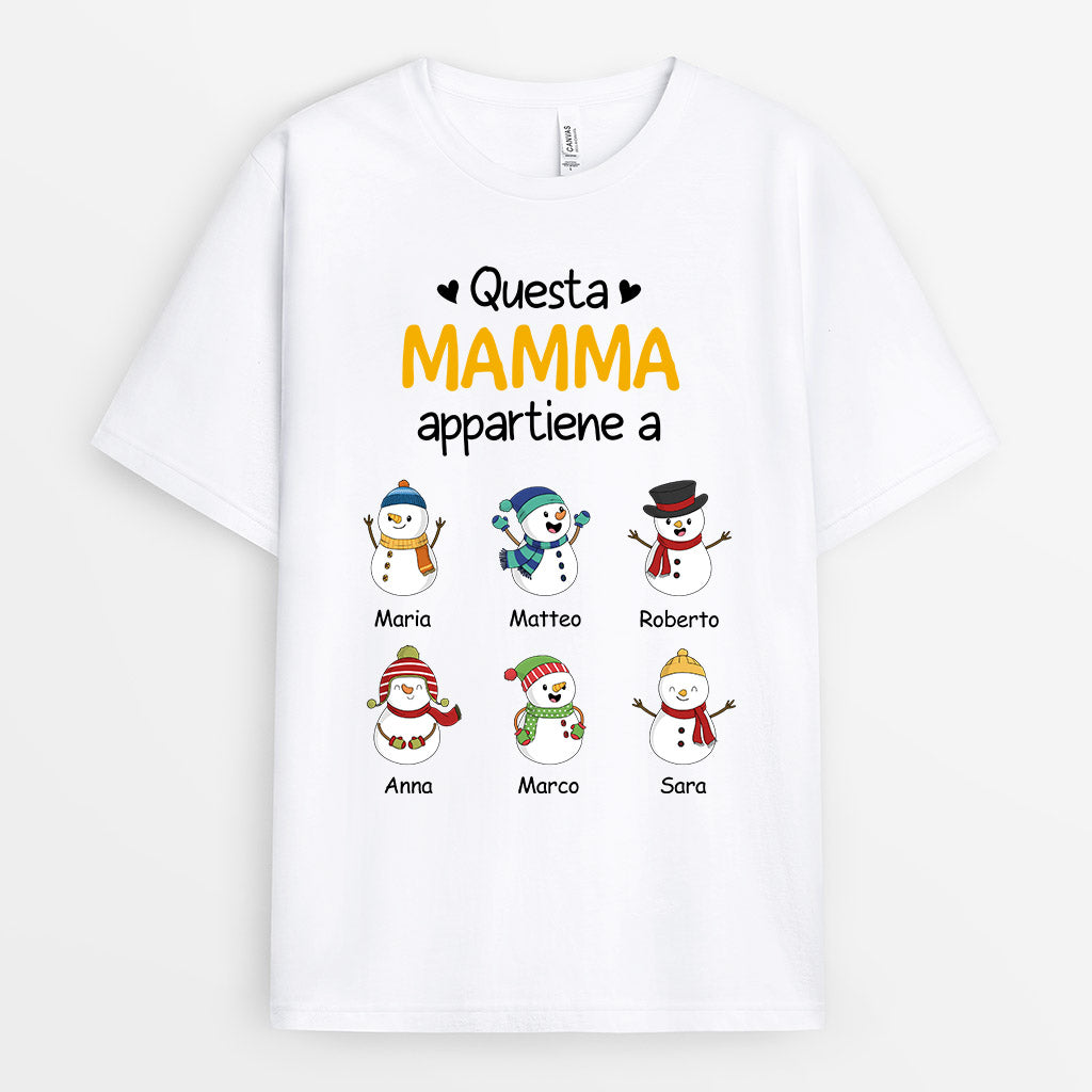 Questa Mamma/Nonna Appartiene A - Regali Personalizzati | Magliette per Mamma/Nonna Natale