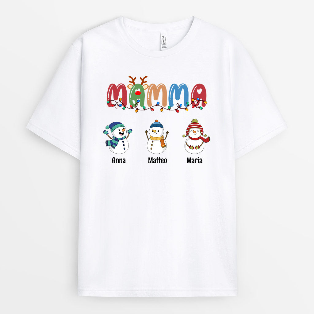 Mamma/Nonna Pupazzo di Neve - Regali Personalizzati | Magliette per Mamma/Nonna Natale