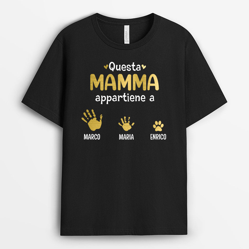 Questo Mamma/Nonna Appartiene A - Regali Personalizzati | Magliette per Mamma/Nonna