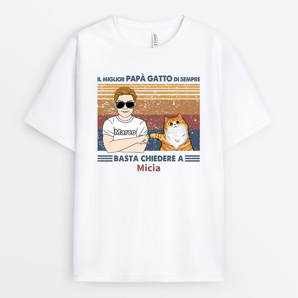 Il Miglior Papà Gatto Di Sempre - Regali Personalizzati | Magliette per Amanti dei Gatti