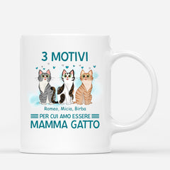 Mamma Gatto - Regali Personalizzati  Tazza per Amanti dei Gatti Natal -  Ottimovogue