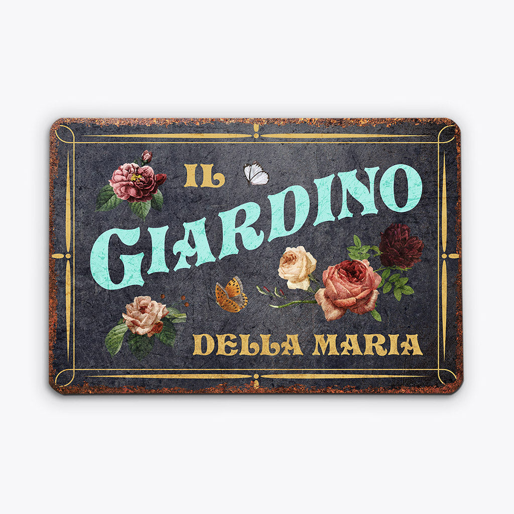 Il Giardino della Nonna - Regali Personalizzati | Cartello in metallo per Nonna/Mamma