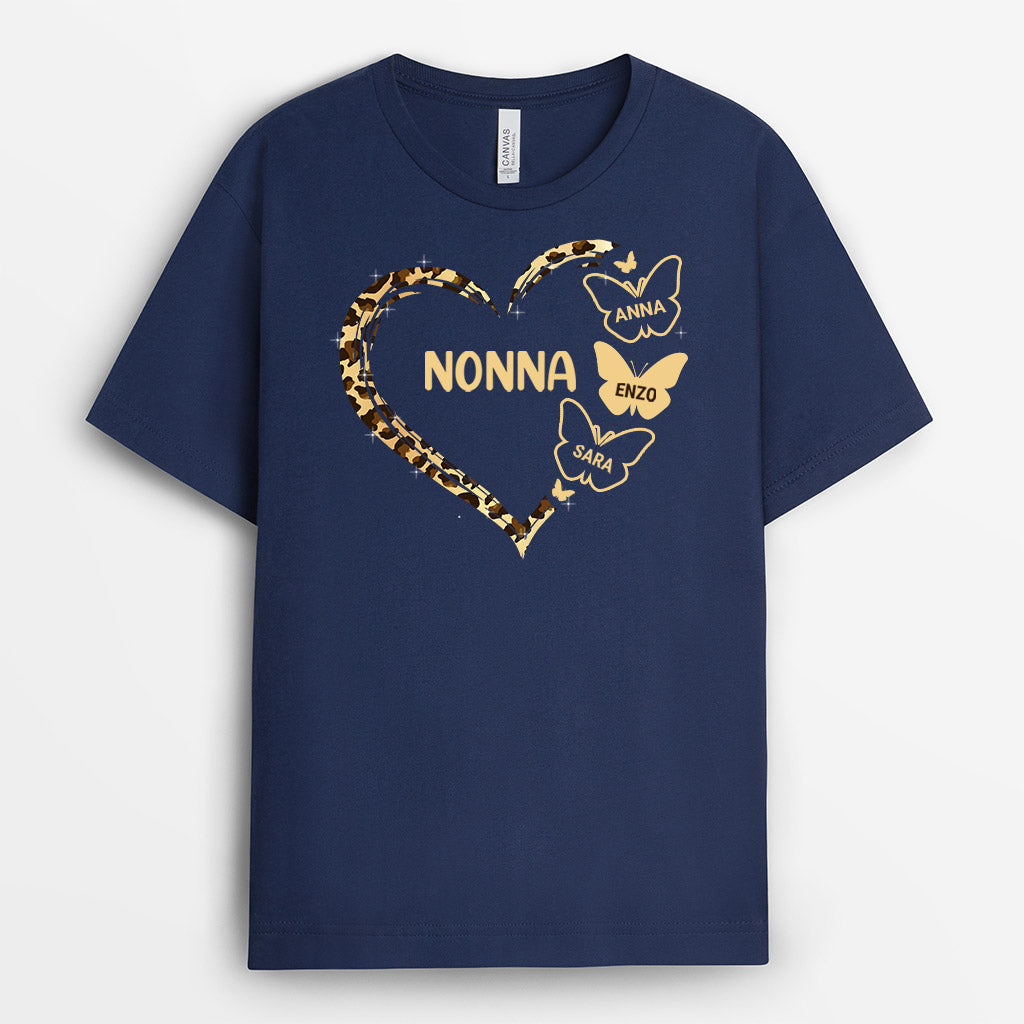 Leopardo Cuore della Mamma/Nonna - Regali Personalizzati | Magliette per Mamma/Nonna