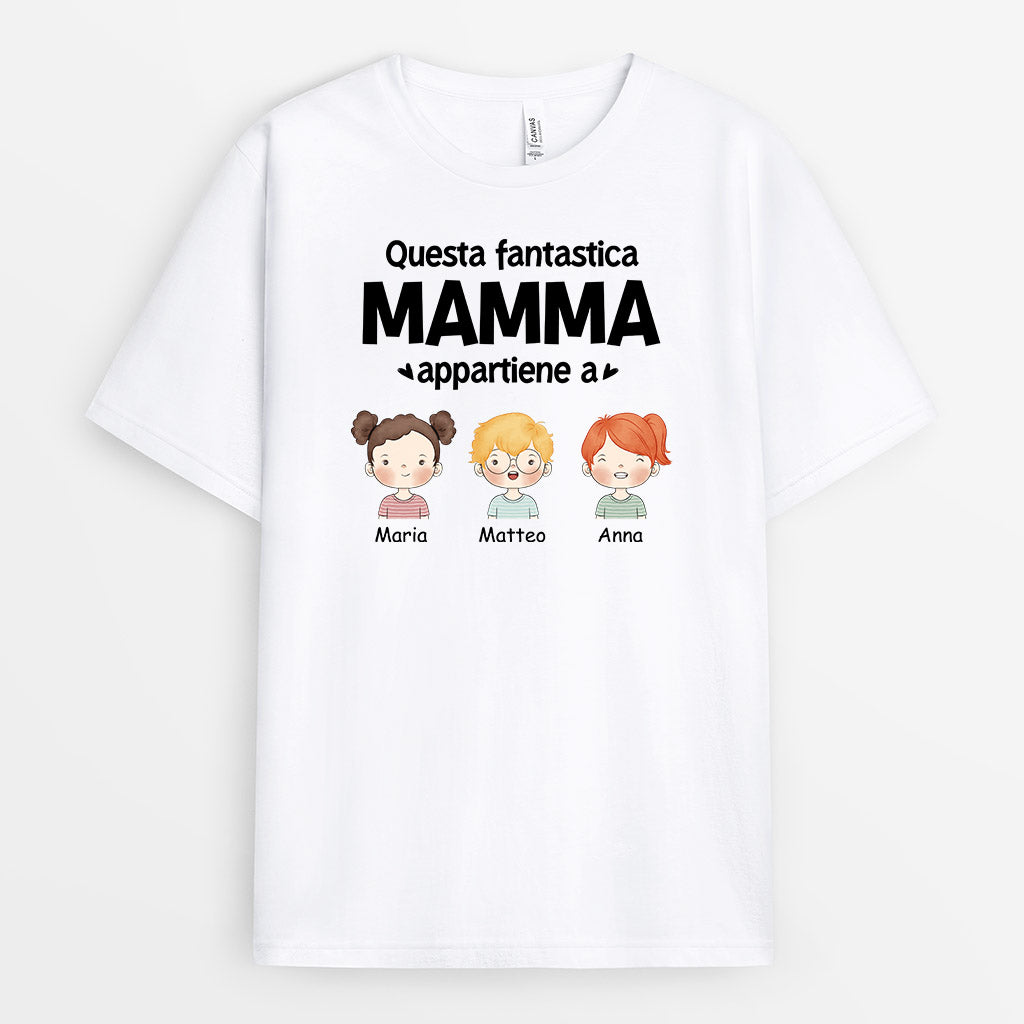 Questa Fantastica Mamma/Nonna Appartiene A -  Regali Personalizzati | Magliette per Mamma/Nonna