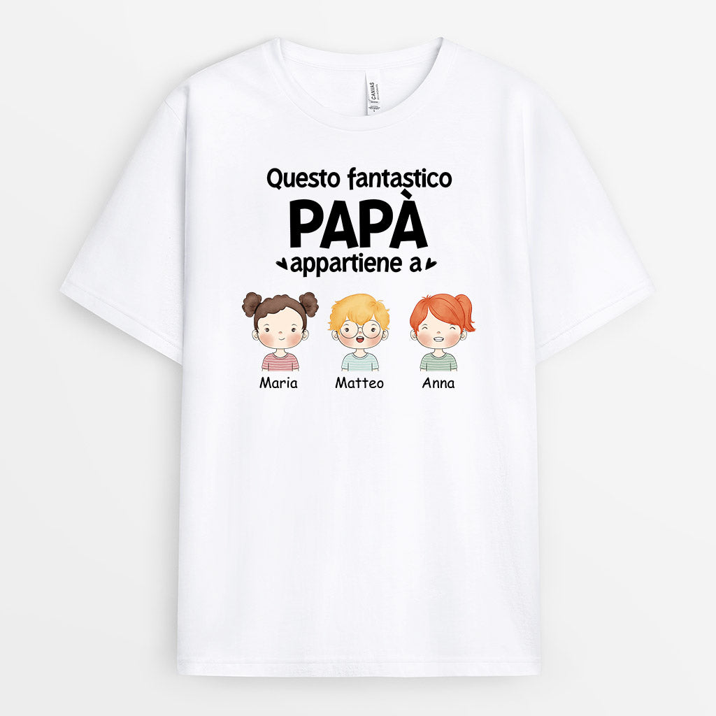 Questo Fantastico Papà/Nonno Appartiene A -  Regali Personalizzati | Magliette per Papà/Nonno