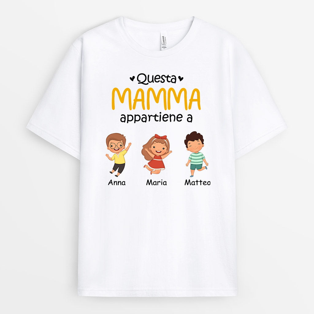 Maglietta Questa Mamma/Nonna Appartiene A Personalizzata