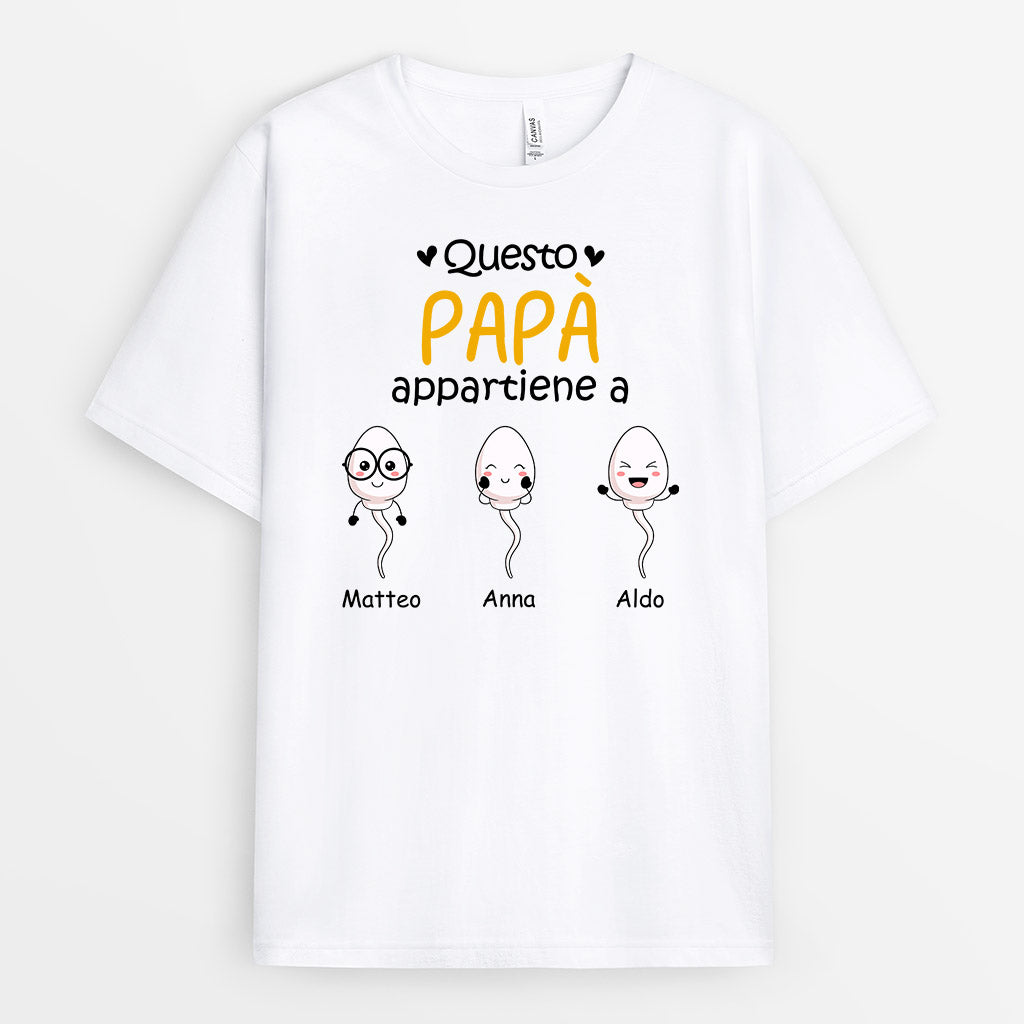 Maglietta Questo Papà/Nonno Appartiene A Personalizzata
