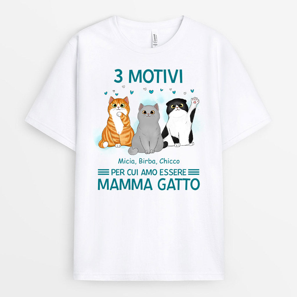 I Motivi Per Cui Ammo Essere Mamma Gatto - Regali Personalizzati | Magliette per Amanti dei Gatti
