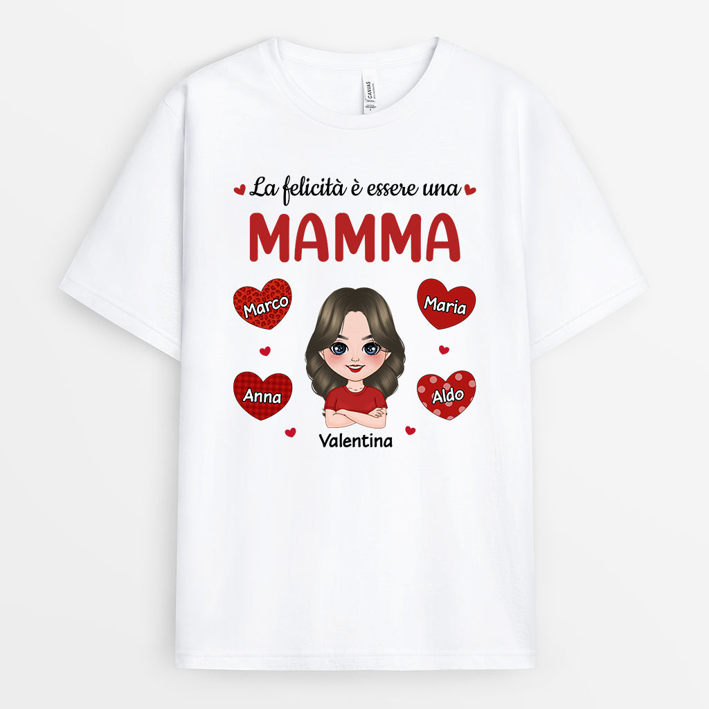 La Felicità È Essere Una Mamma/Nonna - Regali Personalizzati | Magliette per Mamma/Nonna