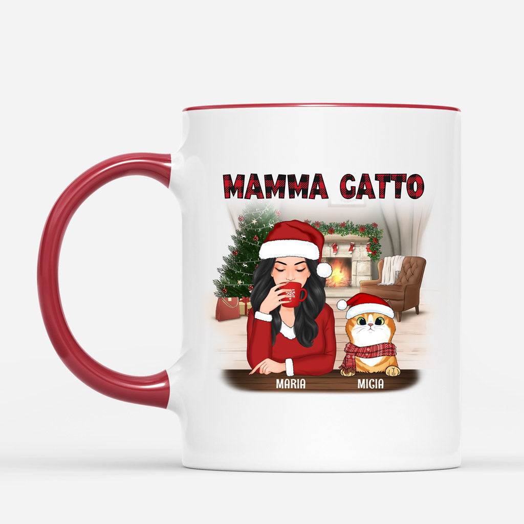 Mamma Gatto - Regali Personalizzati  Tazza per Amanti dei Gatti Natal -  Ottimovogue