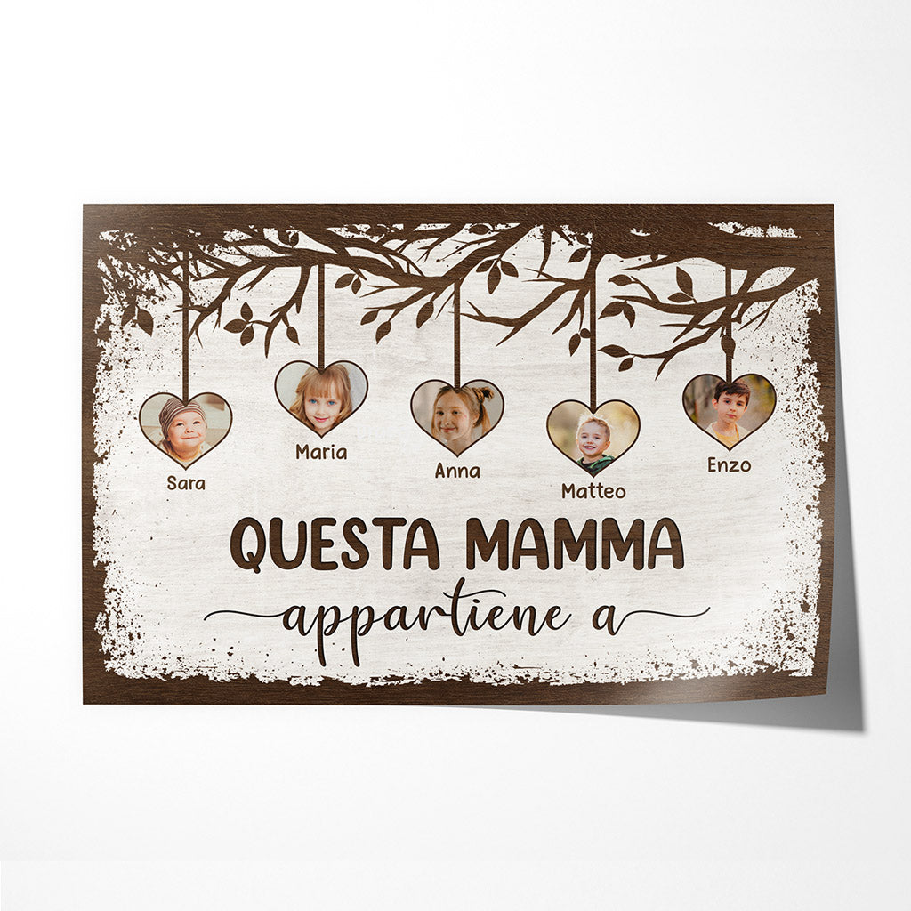 Questa Mamma/Nonna Appartiene A - Regali Personalizzati | Poster per Mamma/Nonna