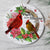 Ornamento di Natale commemorativo personalizzato - Papà, Mamma - Corona di uccelli cardinali - 0062O030B